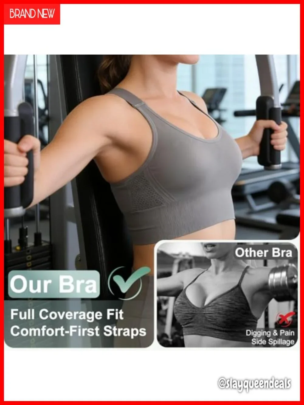 Adjustable High Support Sports Bra Padded Racerback for Women